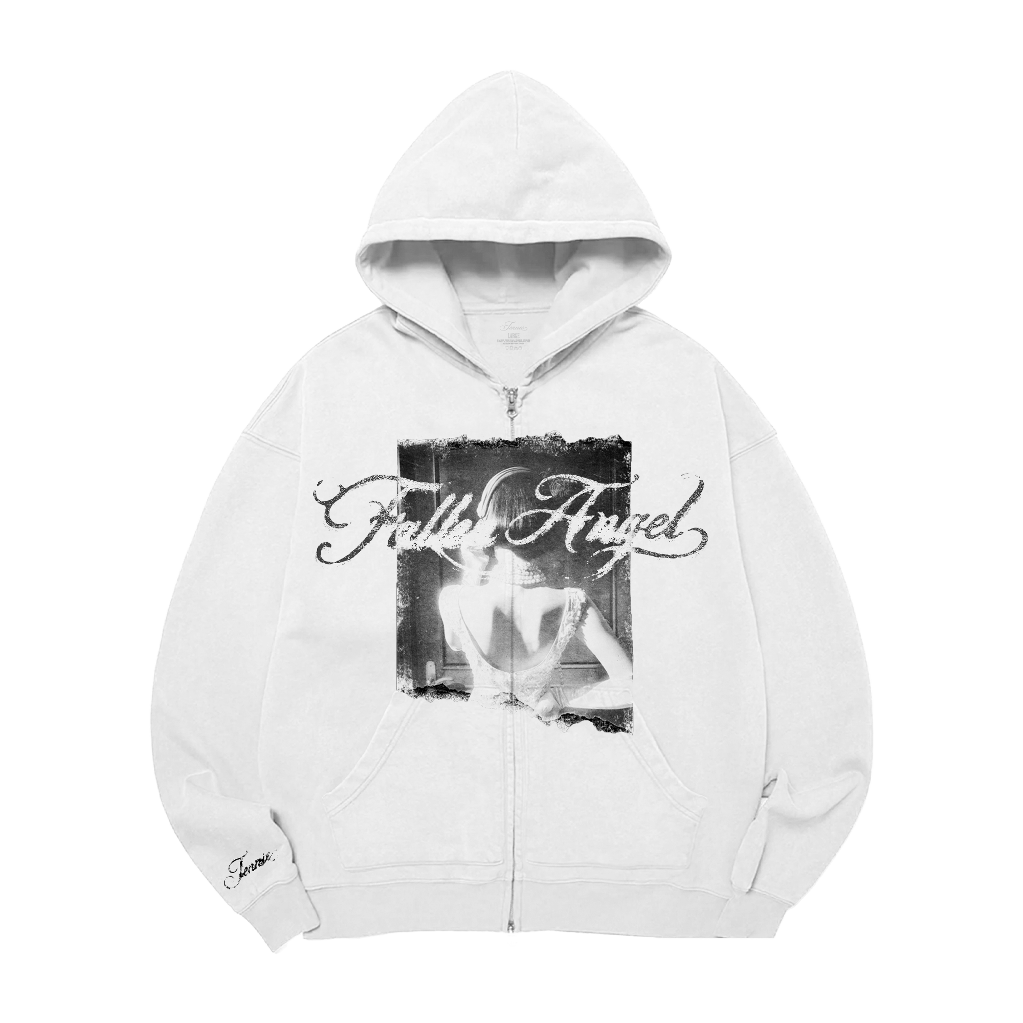 Fallen Angel White Zip Hoodie