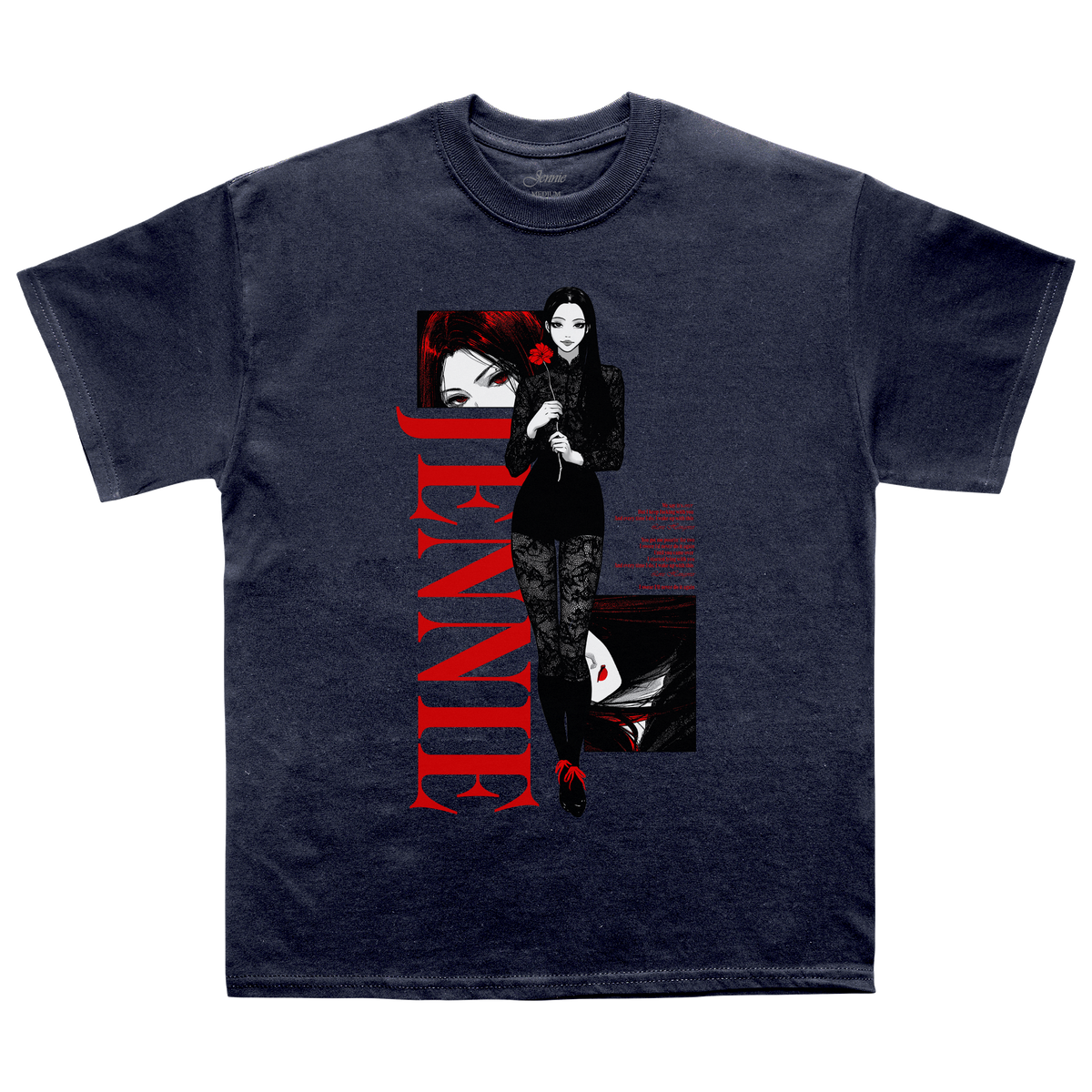 Back to School Anime Washed Black Tee